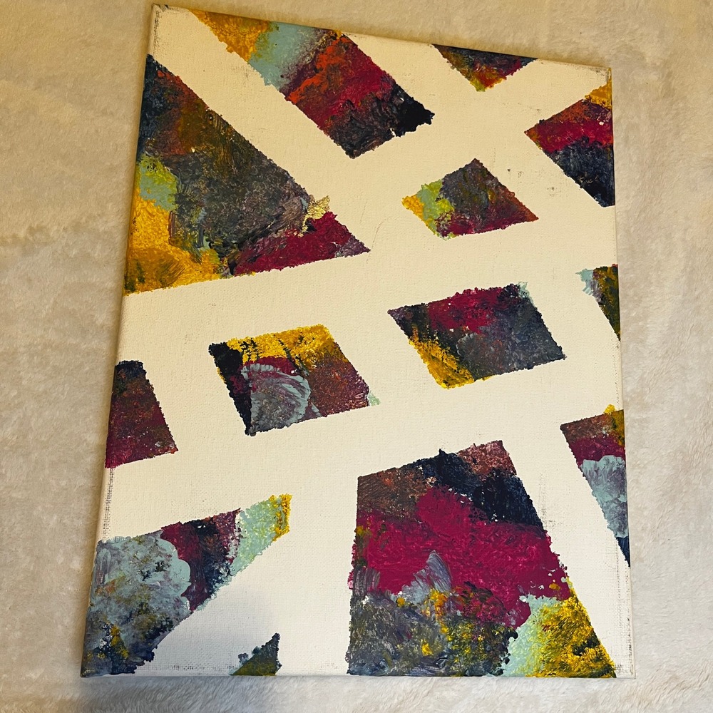 Original Abstract Painting "Lunchbox" 11x14 Canvas Art